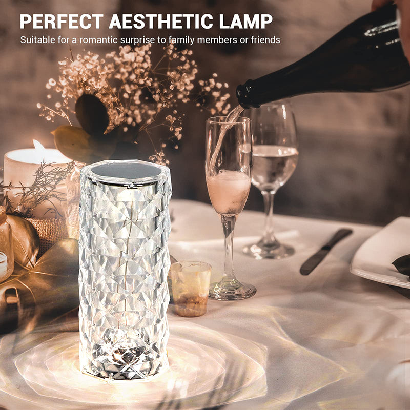 Crystal Table Lamp Bedroom Rose Lamp Diamond Gates Romantic Petal Night Lamp
