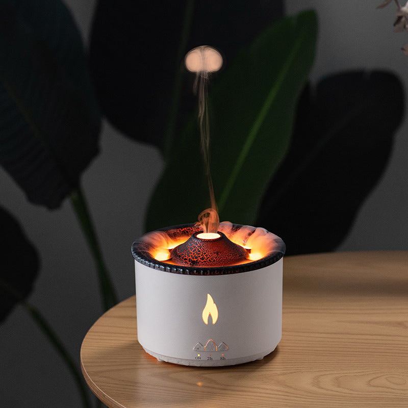 New Creative Ultrasonic Essential Oil Humidifier Volcano Aromatherapy Machine Spray Jellyfish Air Flame Humidifier Diffuser