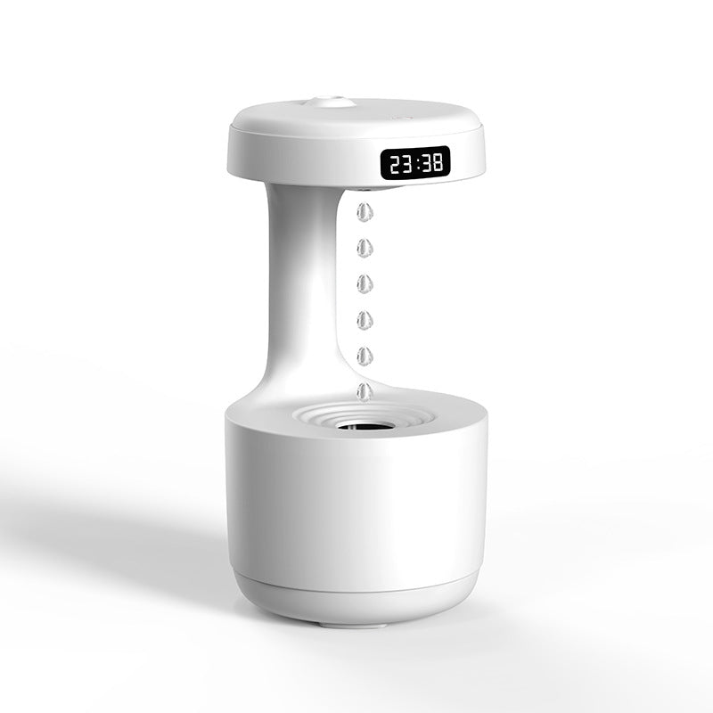 Creative Water Drop Backflow Anti gravity Humidifier Bedroom Office Desktop LED Time Display Smart Home