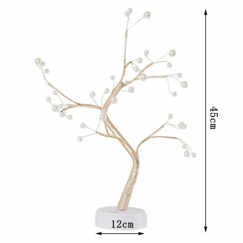 LED Night Light Mini Tree Copper Wire Garland Lamp For Home Bedroom Decor