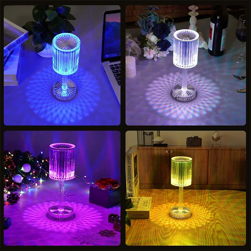 Crystal Touch Table Lamp with Remote Control- Night Table Lamp, Color Changing L
