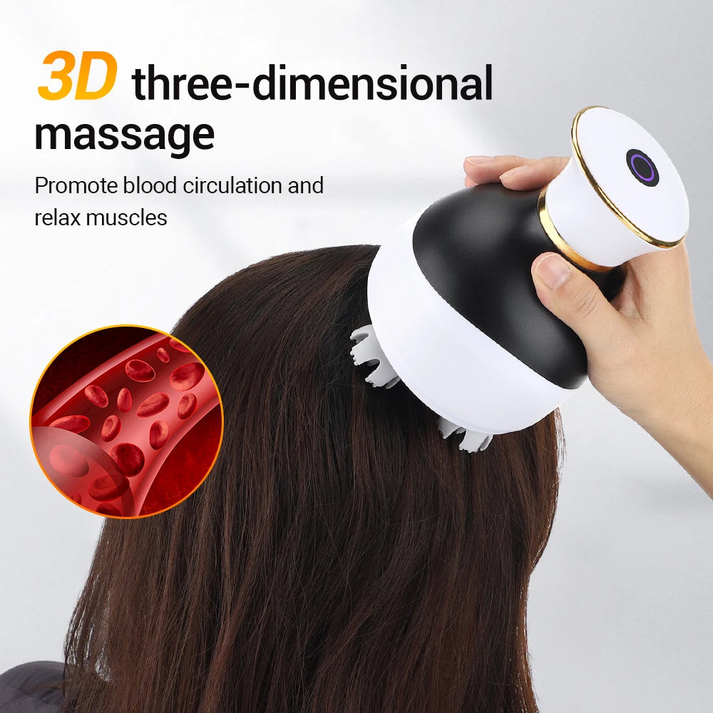 Electric Head Massager 3D Cervical Vertebra Massage Instrument Physiotherapy Instrument Dragon Claw Hand-eye Massage Instrument